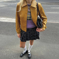 90s Mustard Leather Jacket