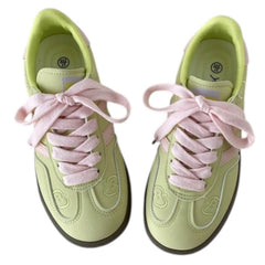 Apple on Toe Green Sneakers