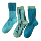 Blue & Green Patterned Socks