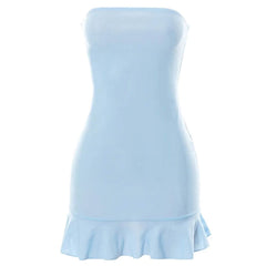 Baby Blue Off Shoulder Mini Dress