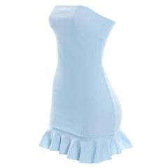 Baby Blue Off Shoulder Mini Dress