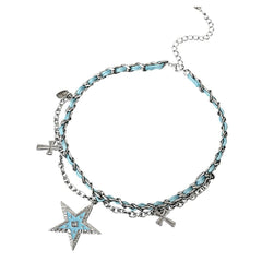 Blue Star Choker Necklace