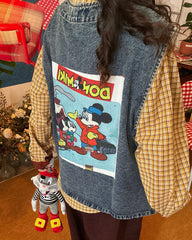 Cartoon Patches 90s Denim Vest