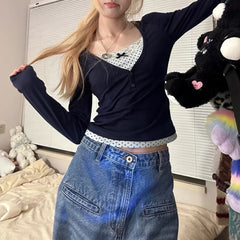 Coquette Girl Layered Long Sleeve Top