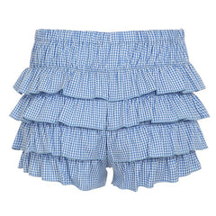 Coquette Ruffle Layered Gingham Shorts