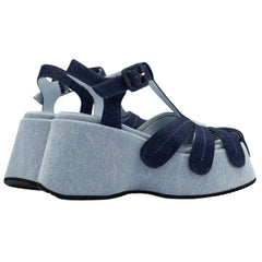 Daisy Denim Platform Sandals