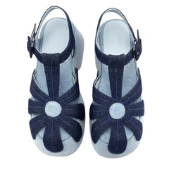 Daisy Denim Platform Sandals