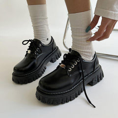 Dark Academia Chunky Platform Boots