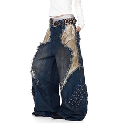 Model Behavior Distressed Wide-Leg Jeans