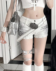 Emo Phase Denim Mini Shorts