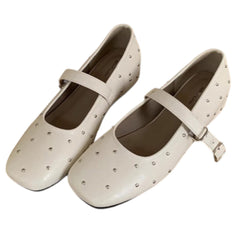 Grunge Sleaze Studded Mary Jane Flats