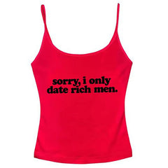 I Date Only Rich Men Y2K Tank Top
