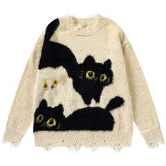 Naughty Cat Fuzzy Sweater