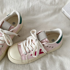 Pink & Red Star Sneakers