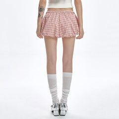 Pink Gingham Ballon Shorts