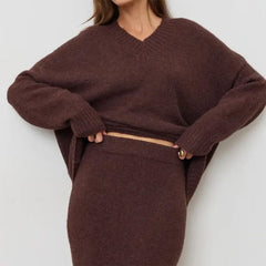 Mocha Sweater & Skirt Co-Ord