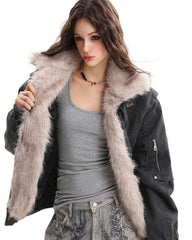 Not Your Babydoll Fur Trim Bomber Jacket