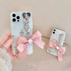 Bow Pearl Chain iPhone Case