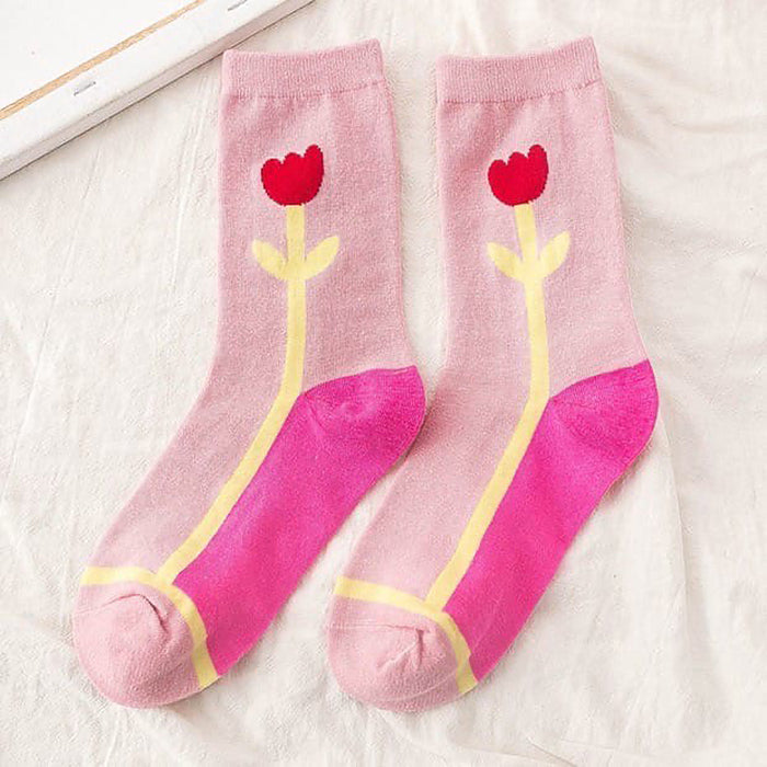 Pink Tulip Socks