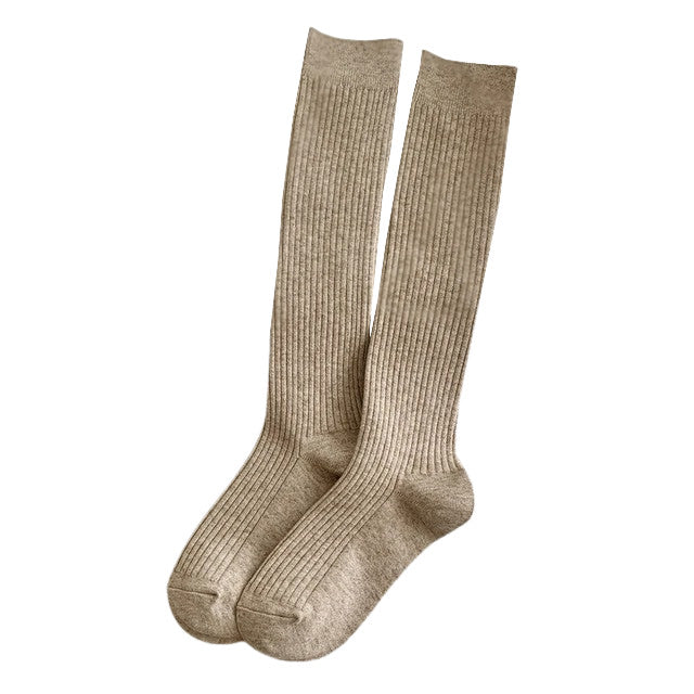 Basic Ribbed Knee High Socks