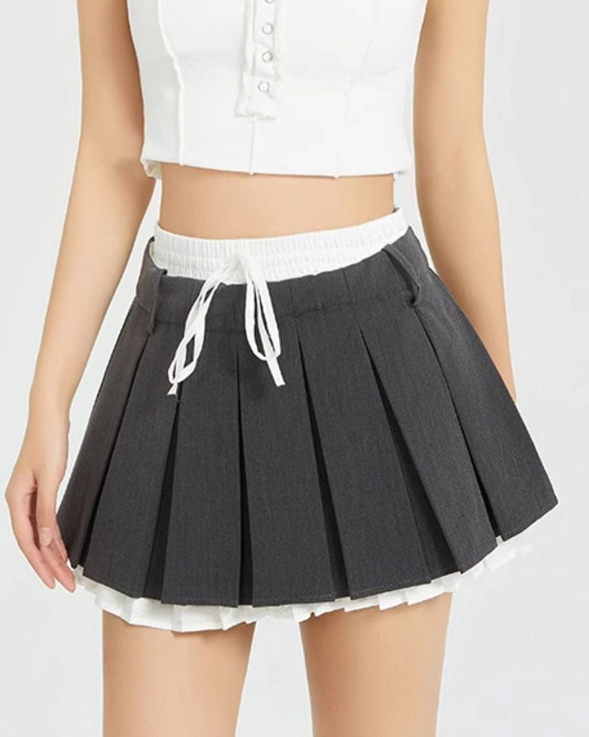Preppy Layered Mini Skirt