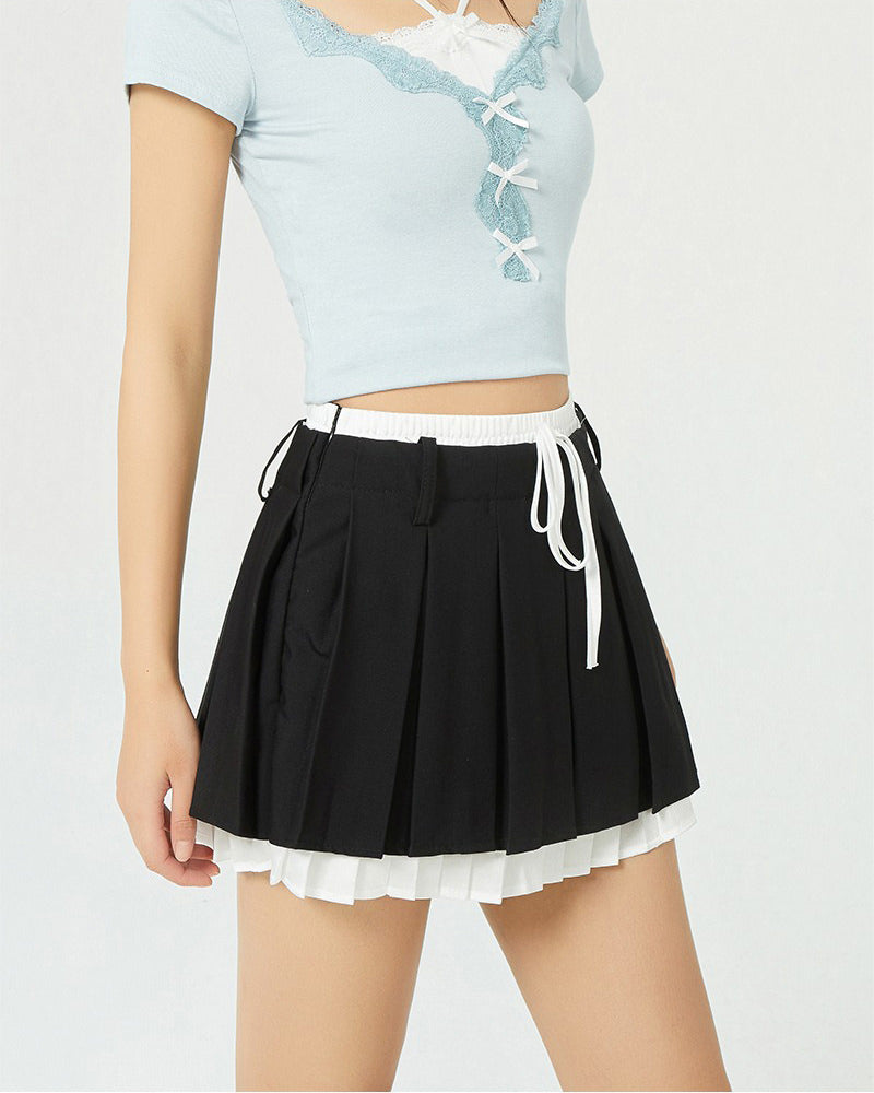 Preppy Layered Mini Skirt