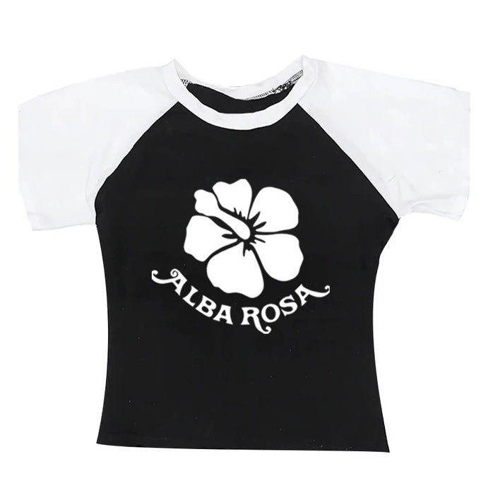 Y2K Alba Rosa Baby Tee