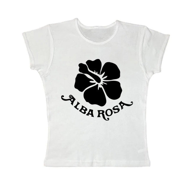 Y2K Alba Rosa Baby Tee