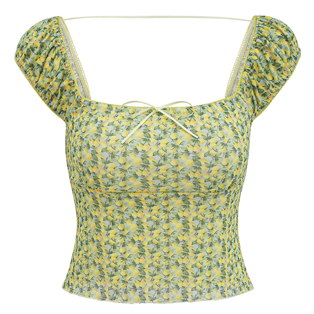 Amalfi Lemon Cropped Top