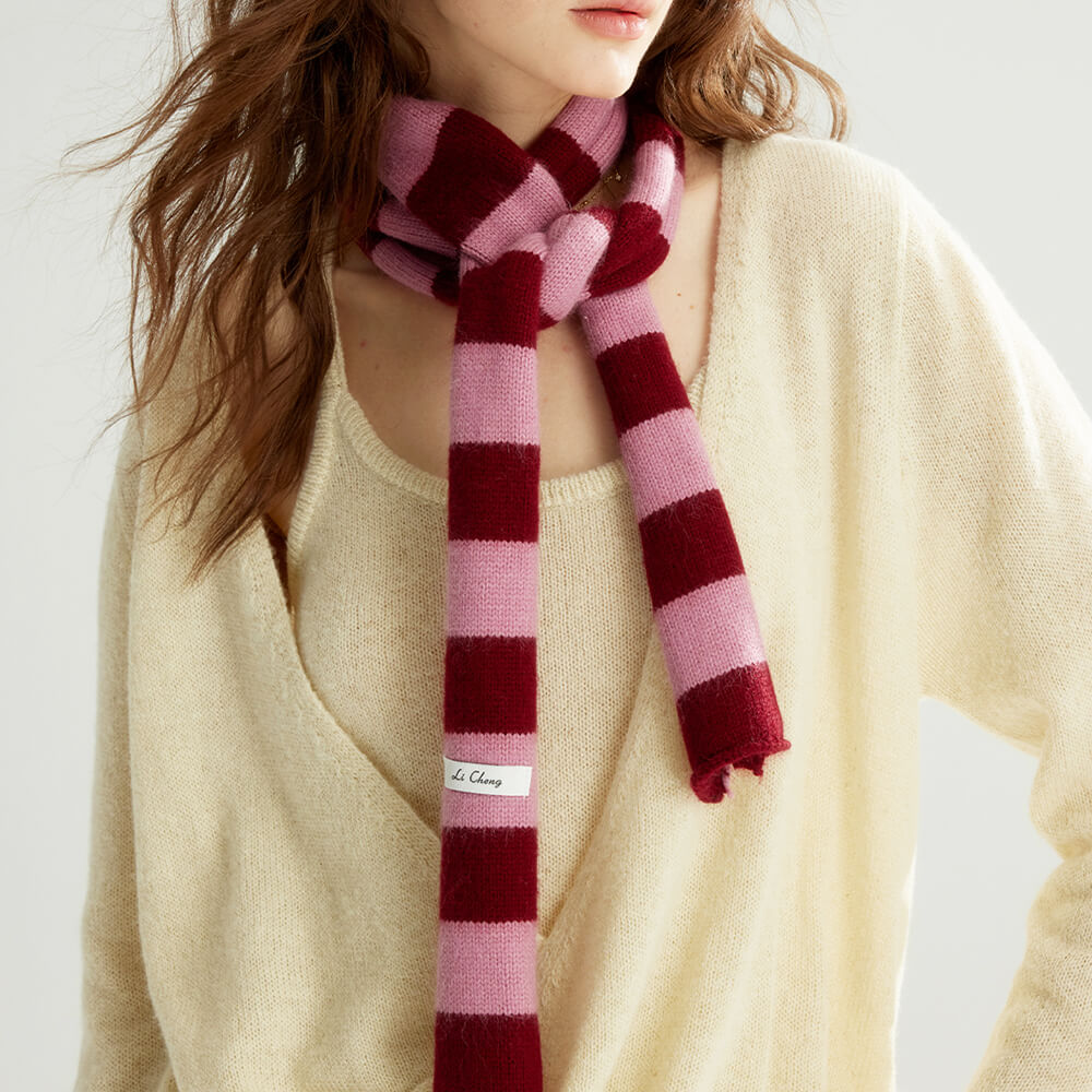 Berry Milkshake Stripe Scarf