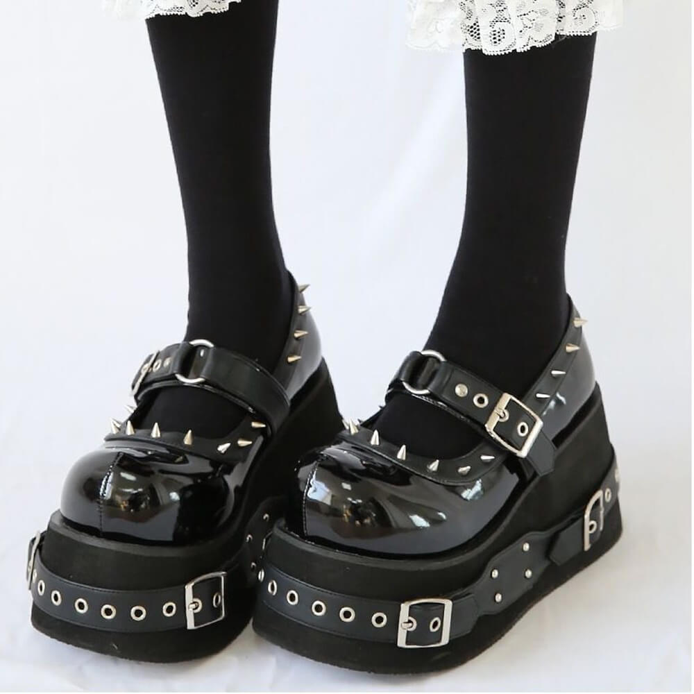 Pretty Evil Spikes Platform Boots