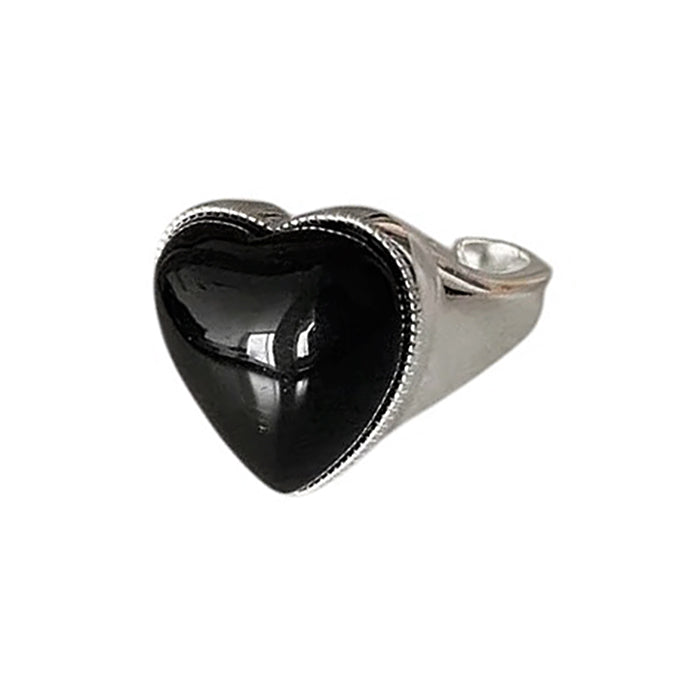 Black Heart Chunky Ring