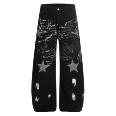 Black Star Wide Leg Jeans