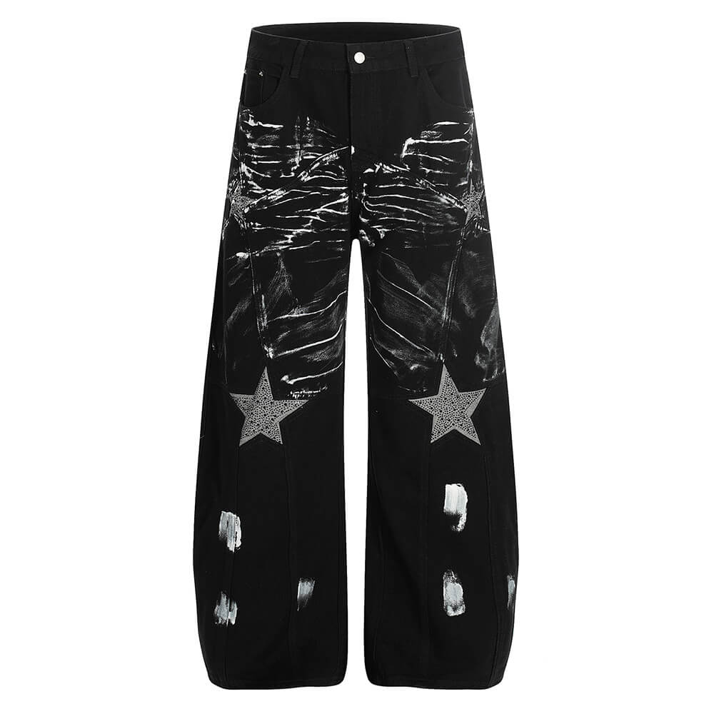 Black Star Wide Leg Jeans