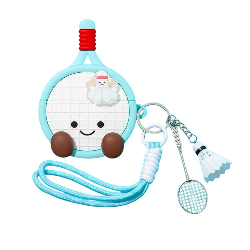 Blue Badminton Racket AirPods Case