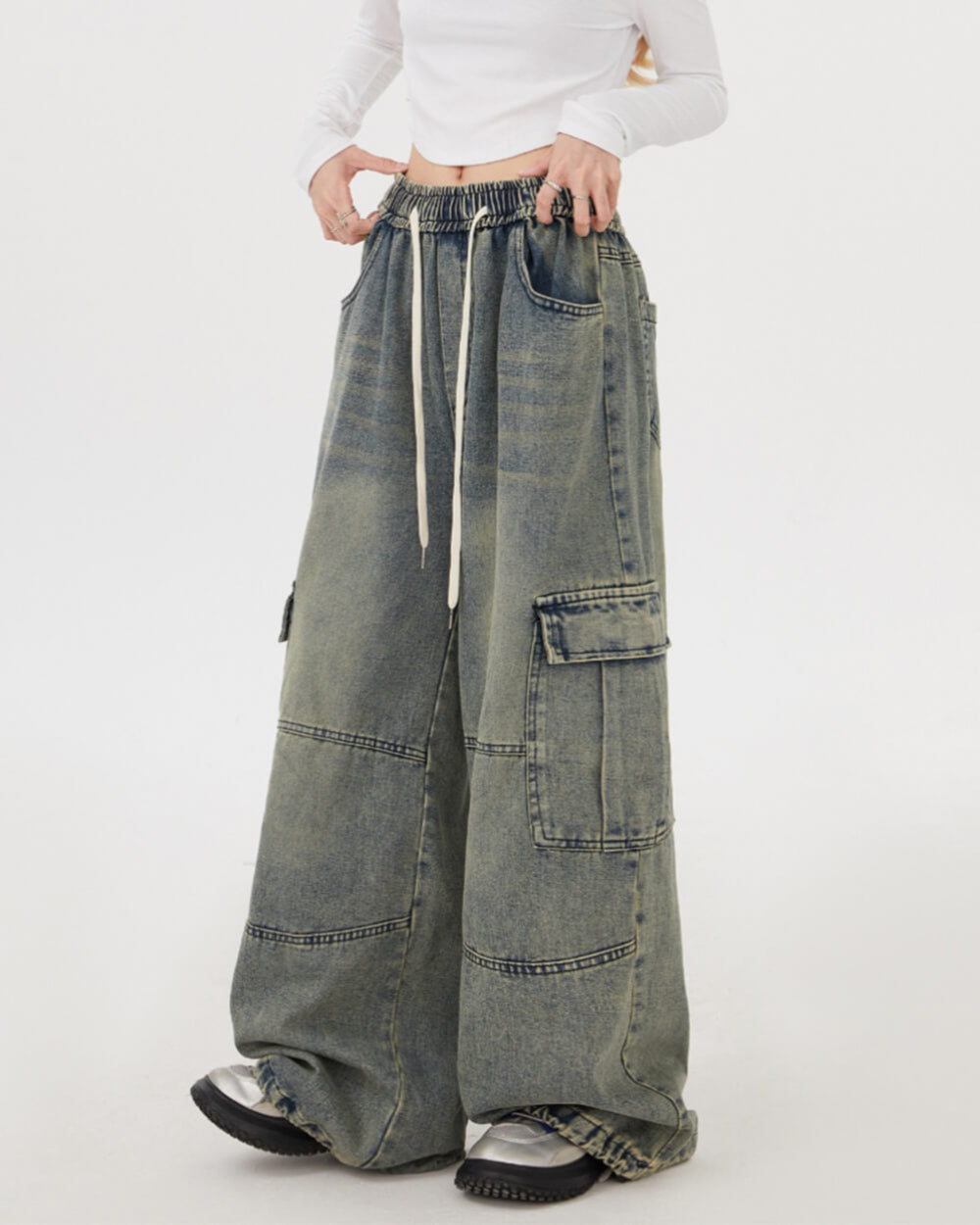 Coffee Break Wide Leg Cargo Pants