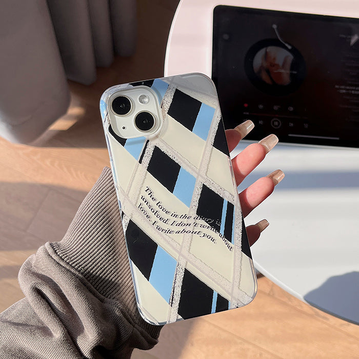Blue & Black Argyle iPhone Case