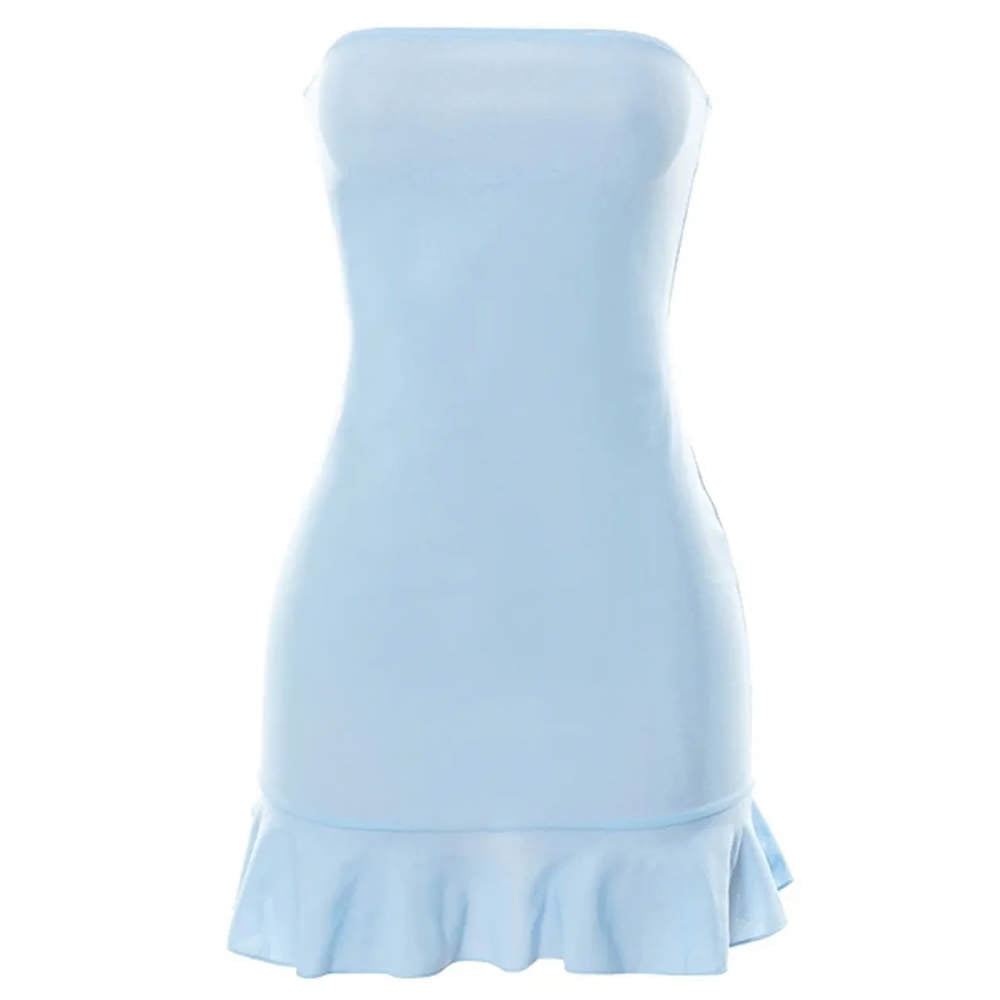 Baby Blue Off Shoulder Mini Dress
