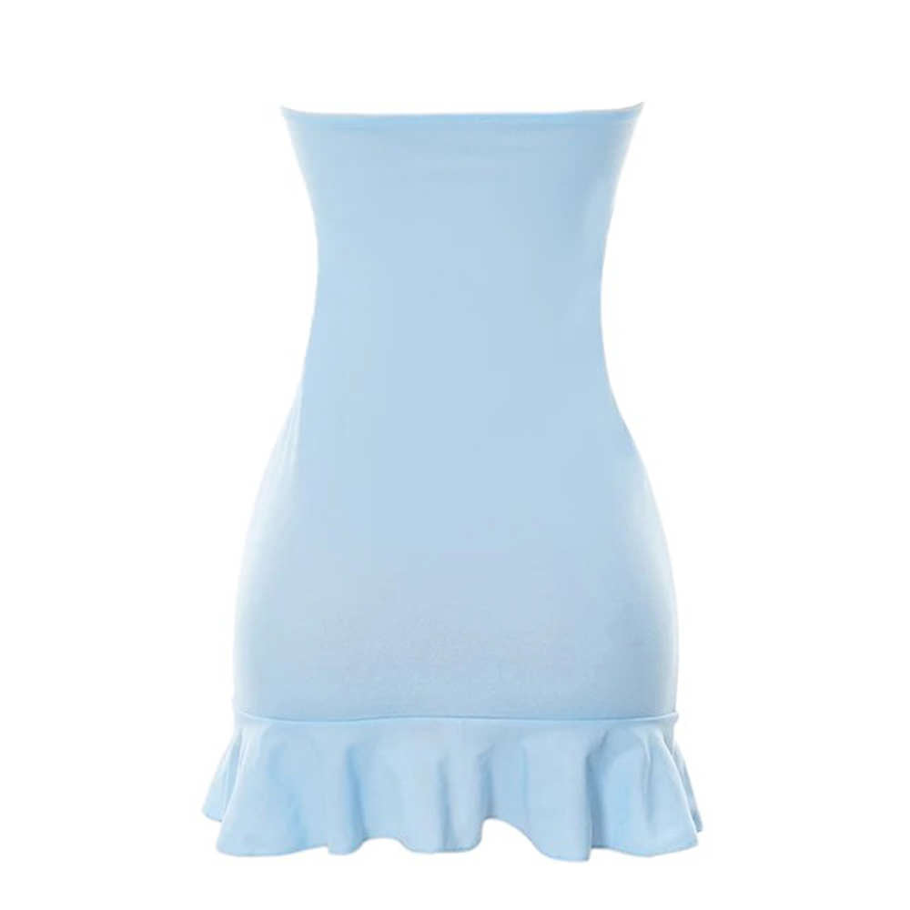 Baby Blue Off Shoulder Mini Dress