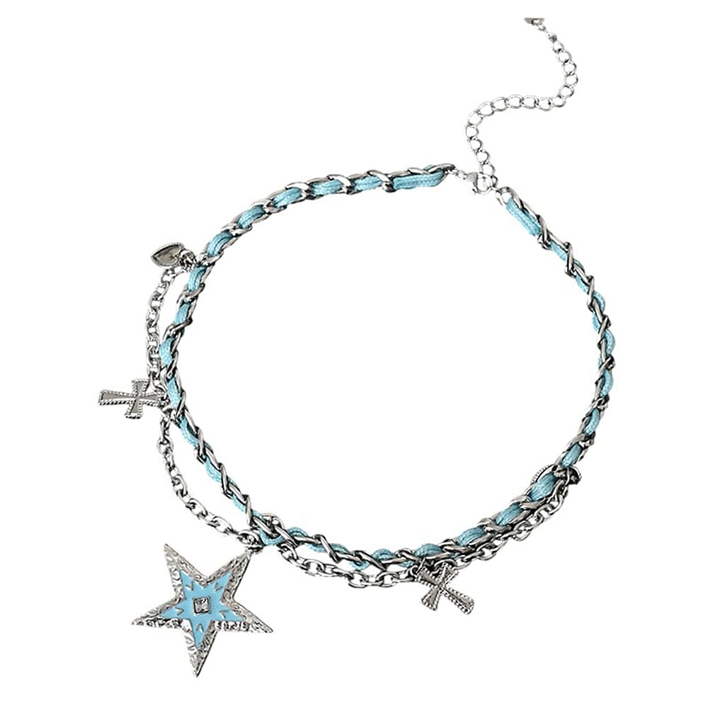 Blue Star Choker Necklace