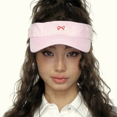 Bow Embroidery Tennis Visor