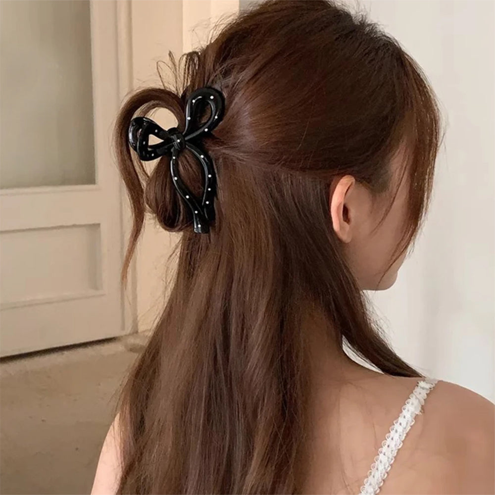 Bow Polka Dot Hair Claw