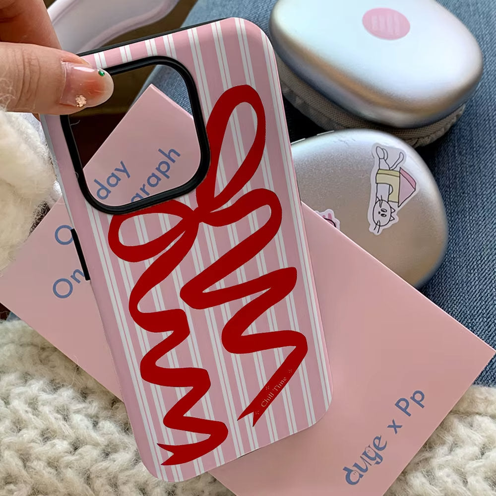 Bow Ribbon Striped iPhone Case