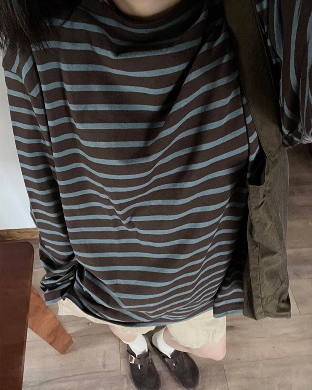 Brown & Blue Striped Long Sleeve T-Shirt