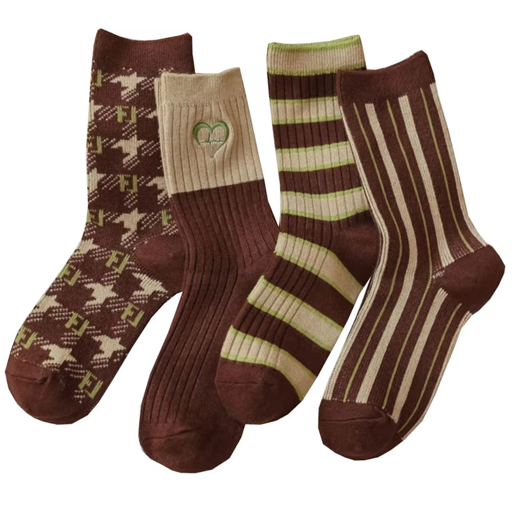 Cozy Brown 4 Pack Socks