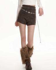Cozy Days Cable Knitted Shorts