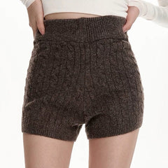 Cozy Days Cable Knitted Shorts