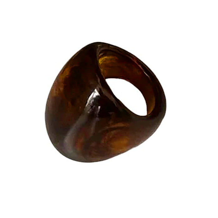 Brown Chunky Resin Ring