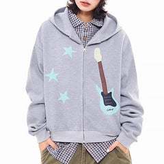 Bunny Ears Hoodie with Guitar Patch
