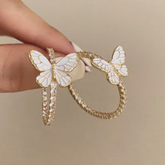 Butterfly Crystal Hoop Earrings